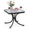 Tempered Glass Top Patio Outdoor Side Table with Heavy-Duty Metal Frame